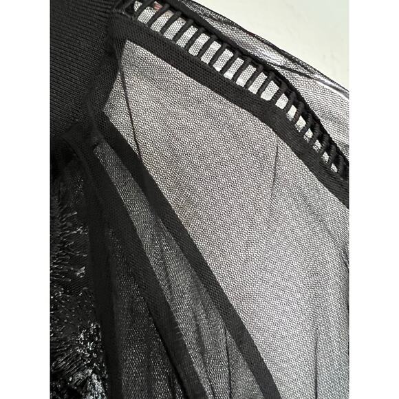 Endless Rose Embroidered Sheer Black Floral Bomber Jacket Small NWT - Picture 8 of 8